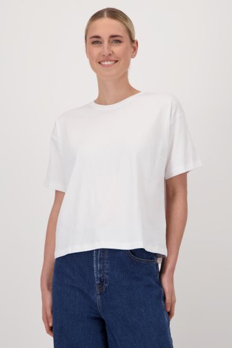 T-shirt blanc à col rond de Liberty Island pour Femmes