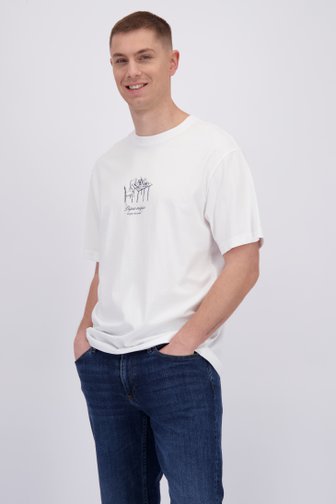 Le devant de T-shirt blanc à col rond de Only & Sons pour Hommes