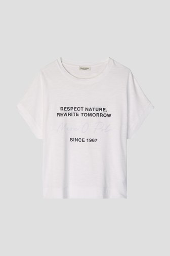 Photo produit 1 de T-shirt blanc à imprimé graphique noir de Marc O'Polo pour Femmes