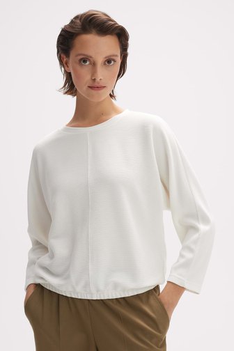T-shirt blanc à motifs rayés de Opus pour Femmes