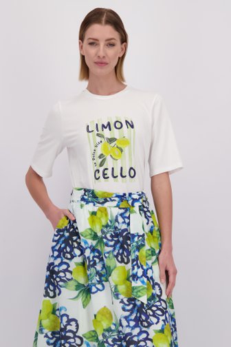 Le devant de T-shirt blanc avec imprimé citron de More & More pour Femmes