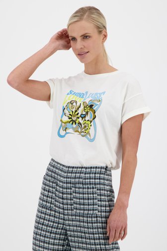 T-shirt blanc avec imprimé d'été de Louise pour Femmes