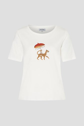 Photo produit 1 de T-shirt blanc avec imprimé léopard de More & More pour Femmes