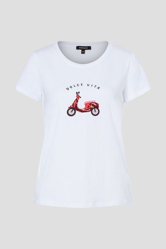T-shirt blanc avec imprimé de More & More pour Femmes