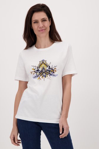 T-shirt blanc avec imprimé paisley de Claude Arielle pour Femmes