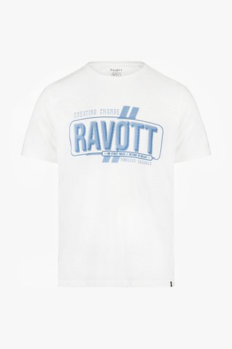 T-shirt blanc avec imprimé de Ravøtt pour Hommes