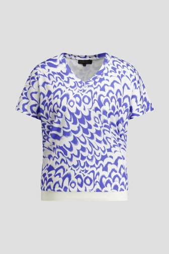 Photo produit 1 de T-shirt blanc-bleu de Claude Arielle pour Femmes