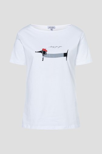 Le devant de T-shirt blanc imprimé  de More & More pour Femmes