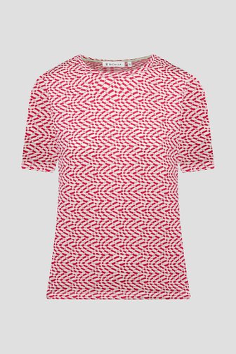T-shirt blanc-rose de Bicalla pour Femmes