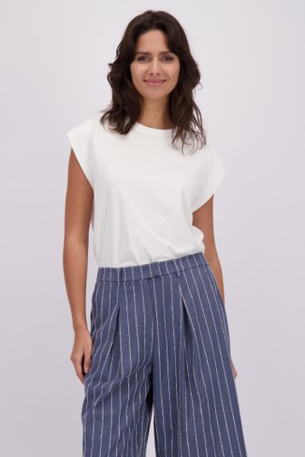 Le devant de T-shirt blanc sans manches de Louise pour Femmes