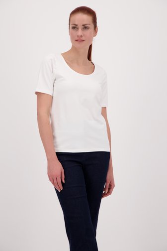 T-shirt blanc simple de Liberty Island pour Femmes