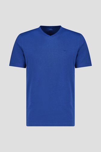 T-shirt bleu à col en V de Ravøtt pour Hommes