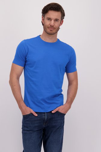 T-shirt bleu à col rond de Liberty Island pour Hommes