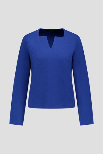 Le devant de T-shirt bleu à manches longues de Claude Arielle pour Femmes