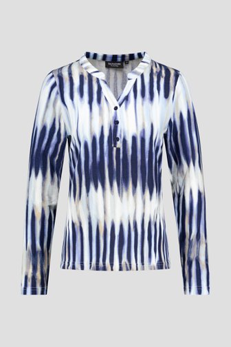 T-shirt bleu à rayures de Signature pour Femmes