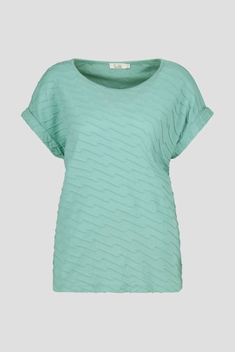 T-shirt bleu à texture ondulée de Liberty Loving nature pour Femmes