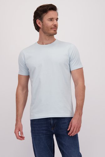 T-shirt bleu clair à col rond de Liberty Island pour Hommes
