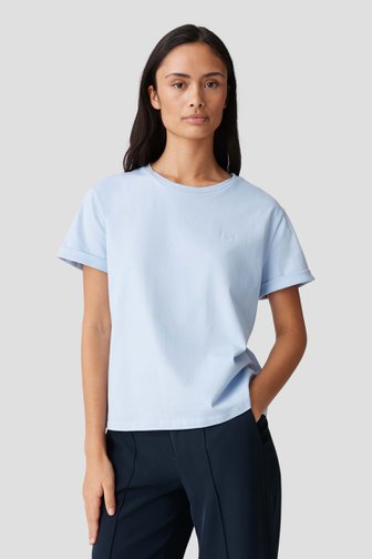 T-shirt bleu clair à col rond de Opus pour Femmes