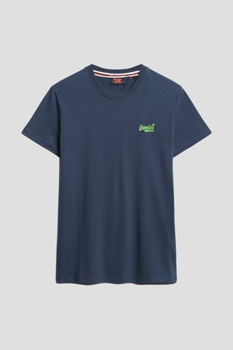 Photo produit 1 de T-shirt bleu en coton de Superdry pour Hommes