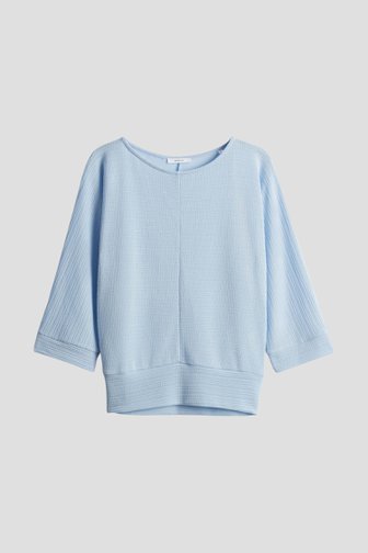 T-shirt bleu en maille avec manches chauve-souris de Opus pour Femmes