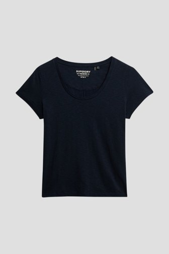 Photo produit 1 de T-shirt bleu foncé à col rond de Superdry pour Femmes