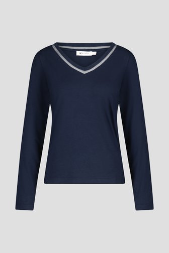 T-shirt bleu foncé à manches longues de D'Auvry pour Femmes