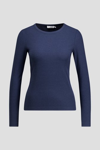 Le devant de T-shirt bleu foncé à manches longues de Liberty Island pour Femmes