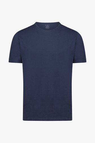 T-shirt bleu marine basique à col rond de Ravøtt pour Hommes