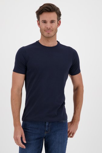 T-shirt bleu marine basique à col rond de Ravøtt pour Hommes