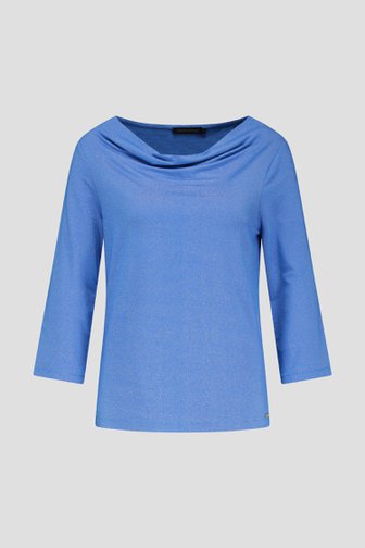 Le devant de T-shirt bleu scintillant de Claude Arielle pour Femmes