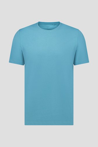 T-shirt bleu-vert à col rond de Liberty Island pour Hommes
