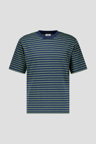 T-shirt bleu-vert à rayures de Casual Five pour Hommes