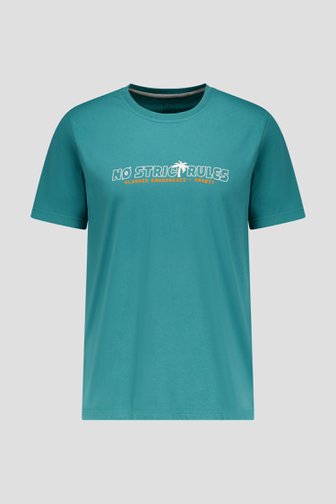 T-shirt bleu-vert avec imprimé de Ravøtt pour Hommes