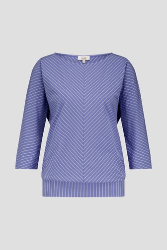 Le devant de T-shirt bleu violet à motifs rayés	 de Libelle pour Femmes
