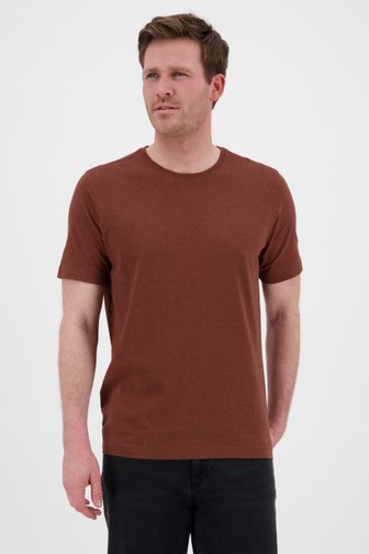 T-shirt bodeaux à col rond de Ravøtt pour Hommes