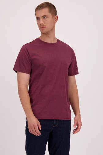 Le devant de T-shirt bordeaux à col rond de Only & Sons pour Hommes