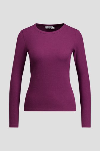 Le devant de T-shirt bordeaux à manches longues de Liberty Island pour Femmes