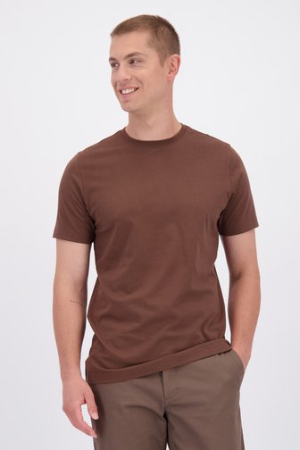 Le devant de T-shirt brun à col rond de Liberty Island pour Hommes