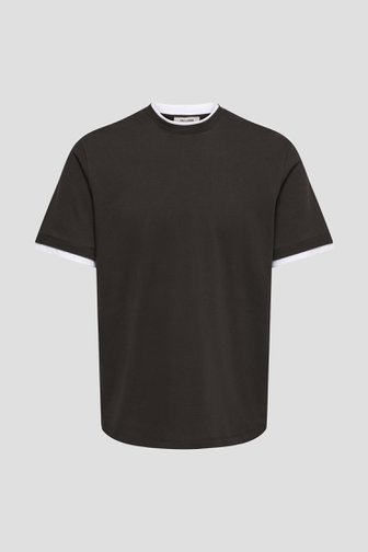 Photo produit 1 de T-shirt brun avec accent blanc de Only & Sons pour Hommes