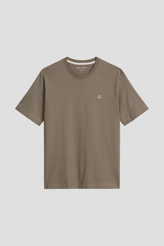 Le devant de T-shirt brun en coton de Marc O'Polo pour Hommes