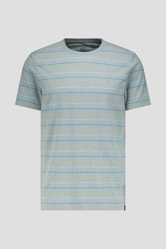 T-shirt chiné bleu clair à motif rayé de Ravøtt pour Hommes