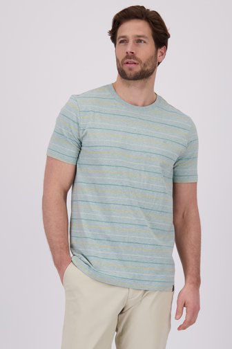 T-shirt chiné bleu clair à motif rayé de Ravøtt pour Hommes