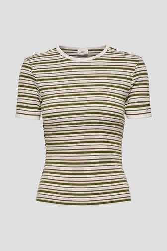 Le devant de T-shirt côtelé avec motif rayé coloré de JDY pour Femmes