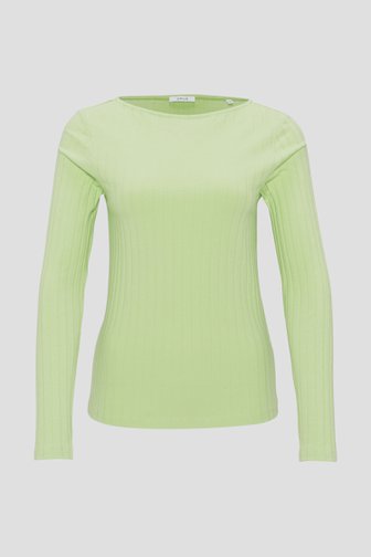 T-shirt côtelé vert clair de Opus pour Femmes