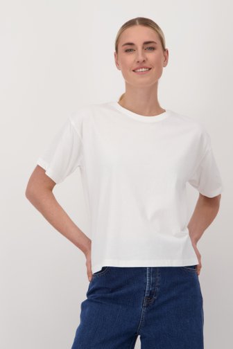 T-shirt écru à col rond de Liberty Island pour Femmes
