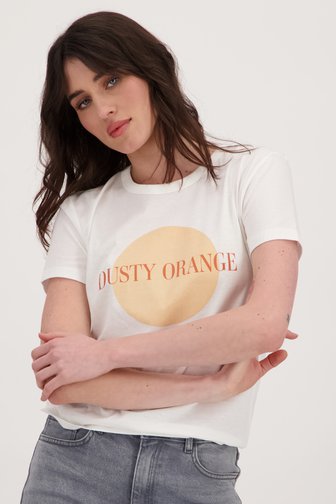 T-shirt écru à imprimé orange de JDY pour Femmes