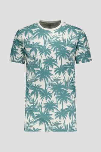 T-shirt écru à imprimé tropical de Ravøtt pour Hommes