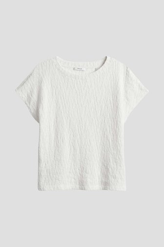 Le devant de T-shirt écru à texture gaufrée de Opus pour Femmes