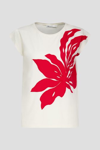 T-shirt écru avec fleur brodée de D'Auvry pour Femmes