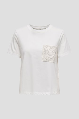 T-shirt ecru avec poche crochet de JDY pour Femmes